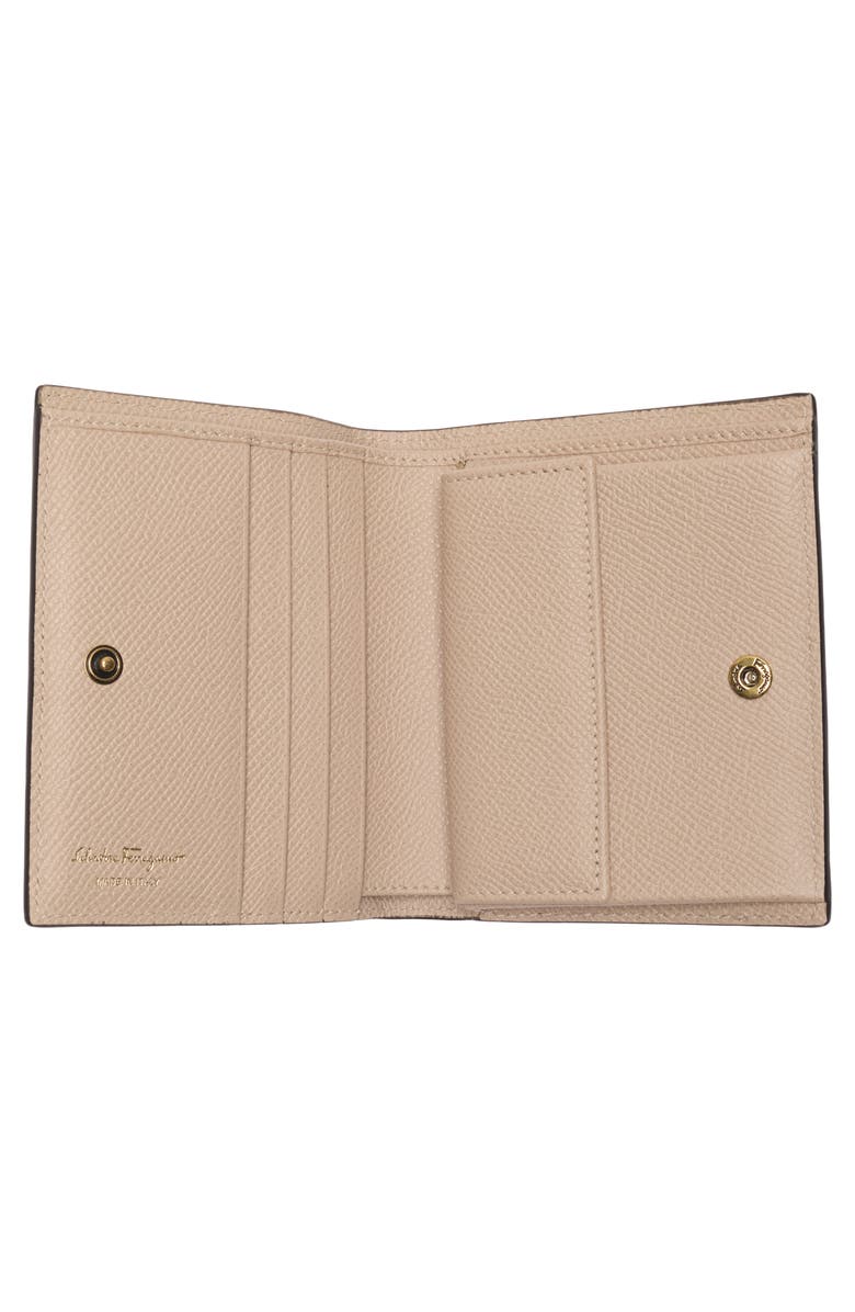 FERRAGAMO Leather French Wallet, Alternate, color, Bone