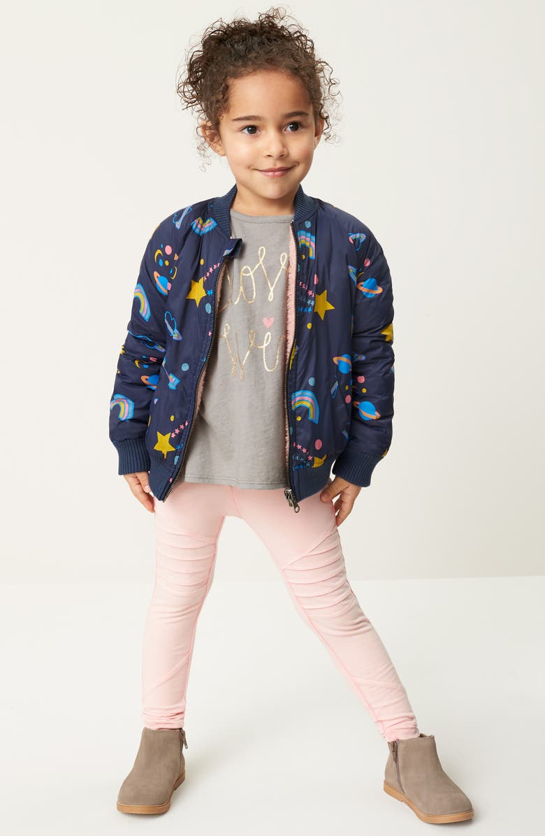 Tucker + Tate Reversible Nylon & Faux Fur Bomber Jacket, Alternate, color,