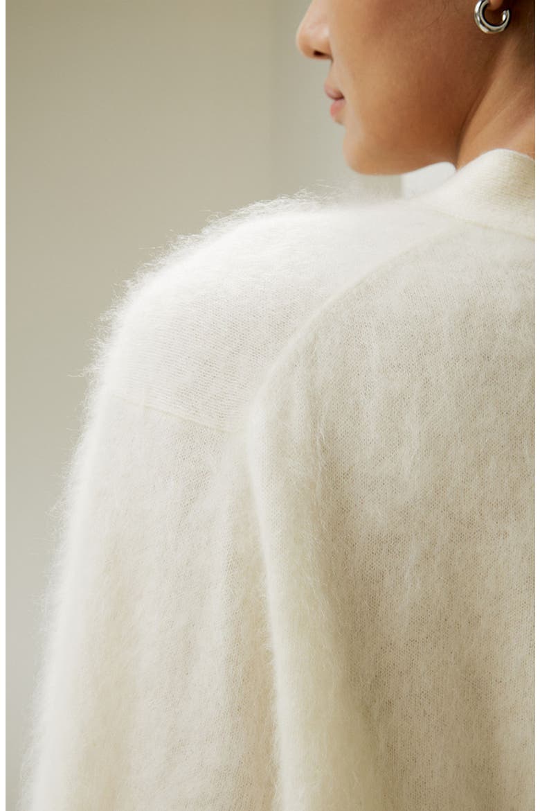 Women's Hestia Button Front  V-Neck Cardigan, Alternate, color, White