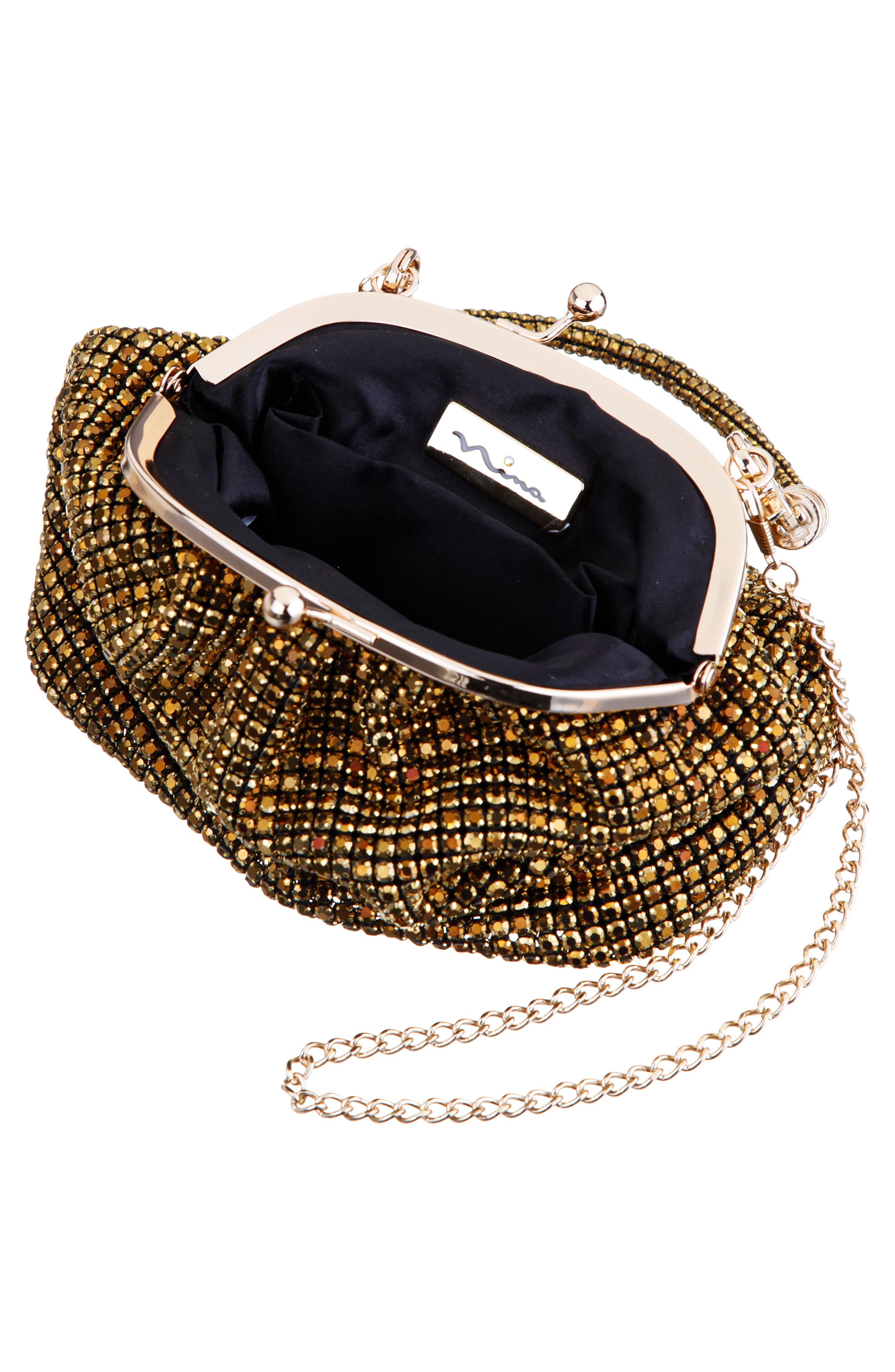 Kiara Frame Clutch, Alternate, color, GOLD METALLIC