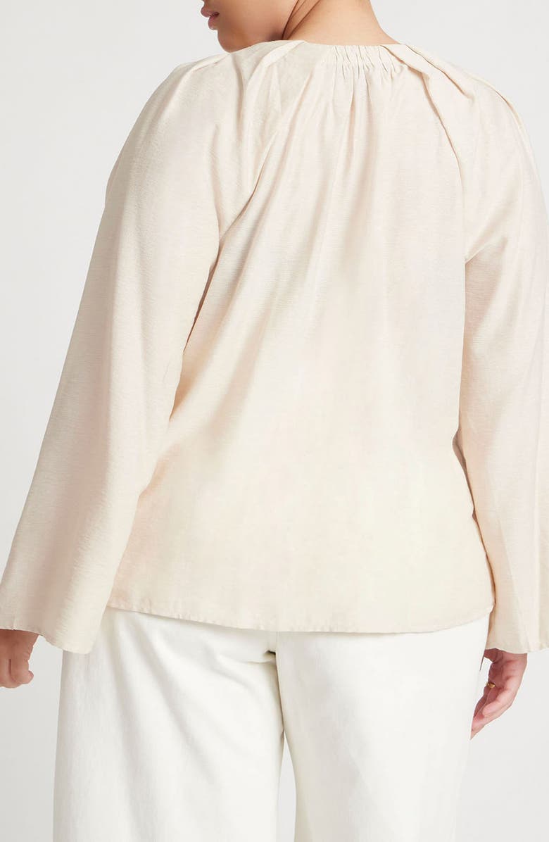 ELOQUII Toggle Detail Voluminous Sleeve Top, Alternate, color, 