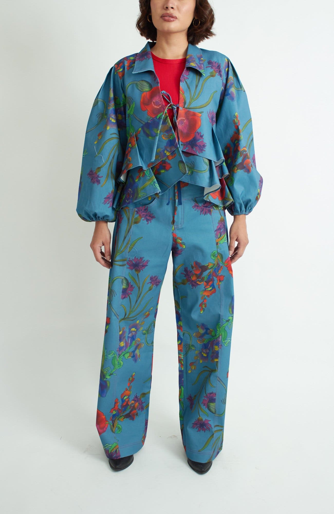 selected Pastel blue floral vine