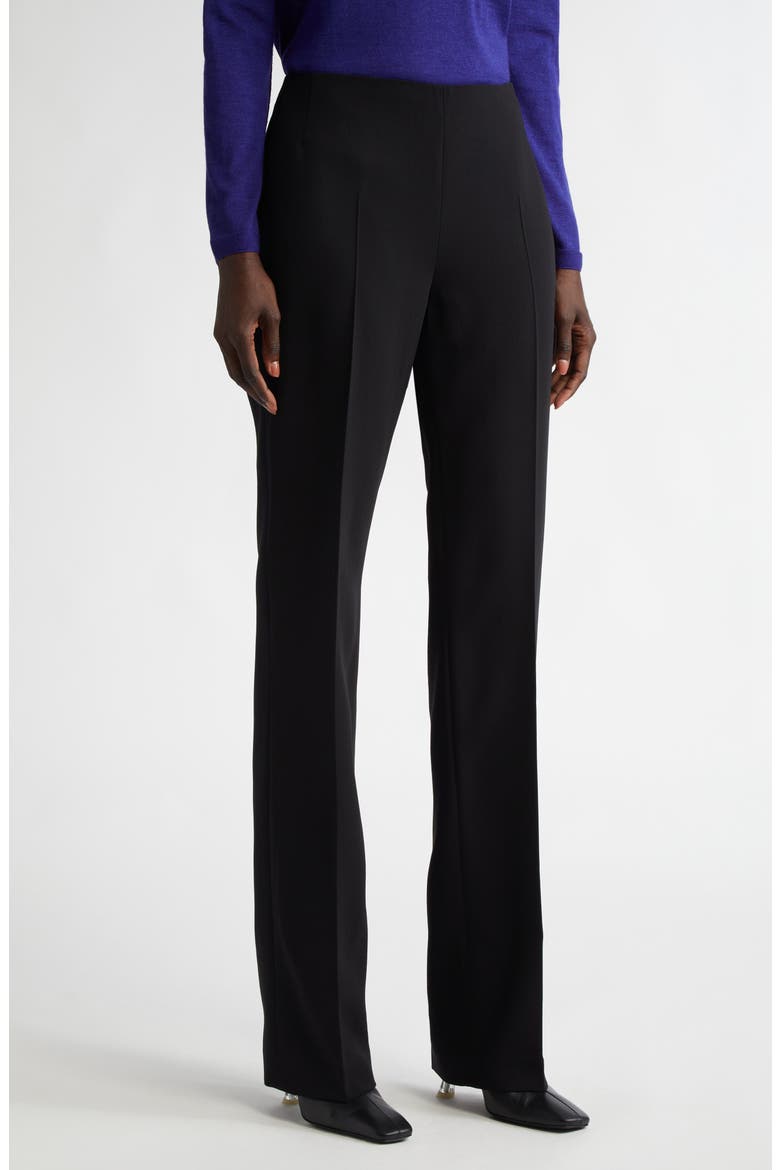 Carole Stretch Wool Double Face Pants, Main, color, 009 BLACK