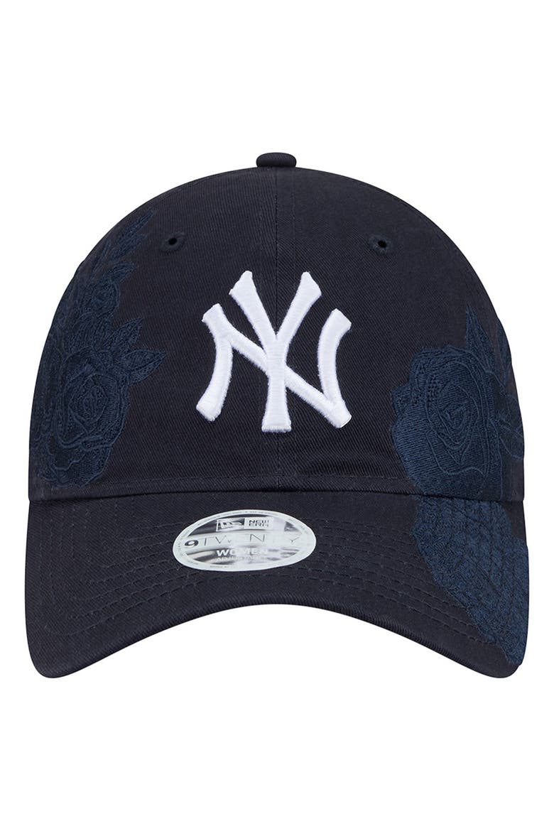 Women's New Era Navy New York Yankees Roses 9TWENTY Adjustable Hat, Alternate, color, Navy