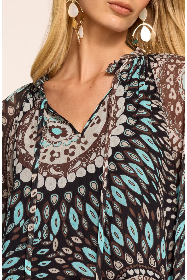 Maisy Medallion Print Silk Top, Alternate, color, MULTI MEDALLION