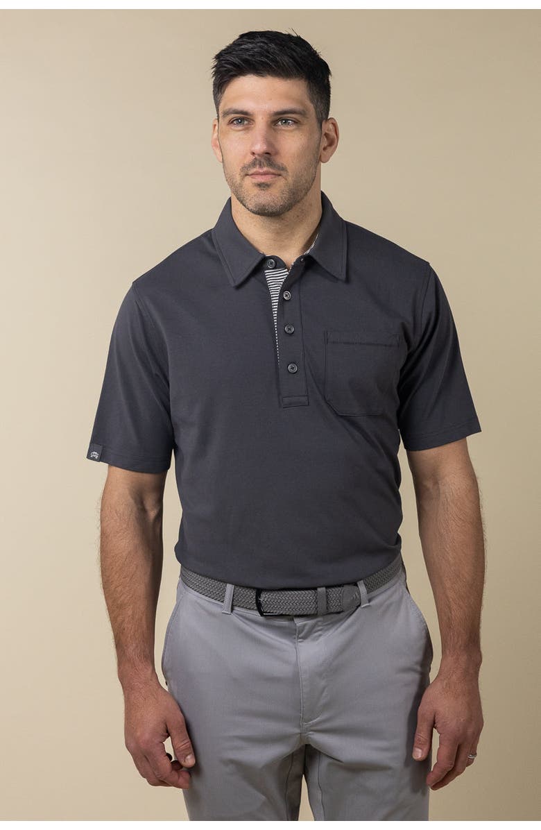 ASHWORTH GOLF Uppers Polo, Alternate, color, Asphalt