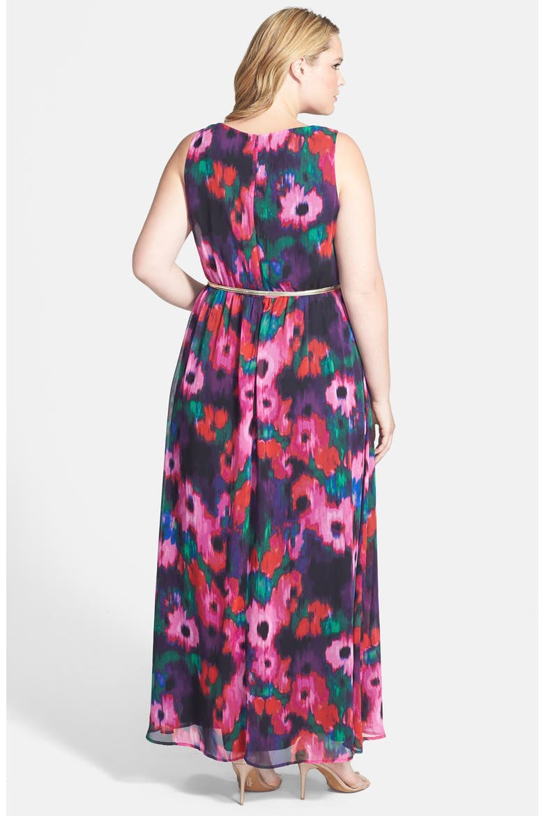Floral Maxi Dress, Alternate, color, PINK BLACK MULTI