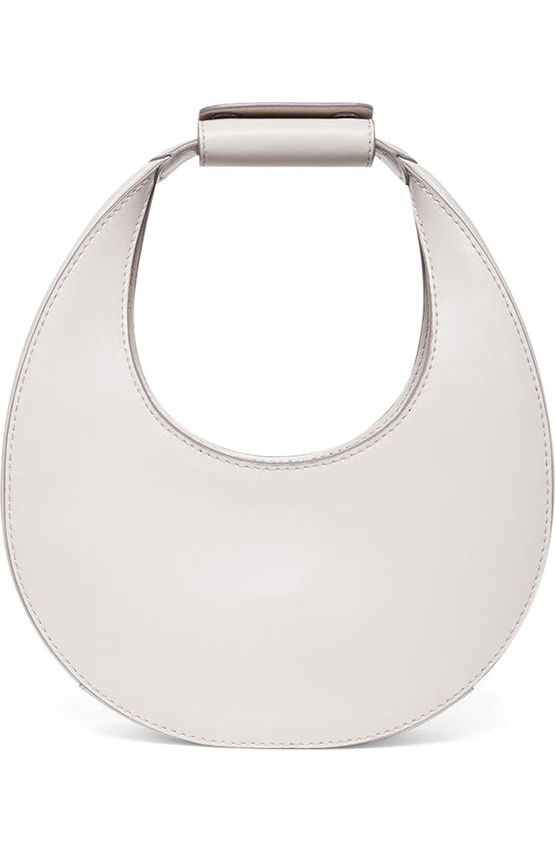 STAUD Mini Moon Leather Bag, Alternate, color, Cream