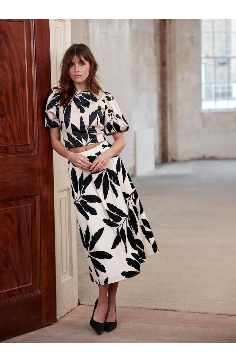 MINT VELVET Neutral Palm Print Top, Alternate, color, Neutral