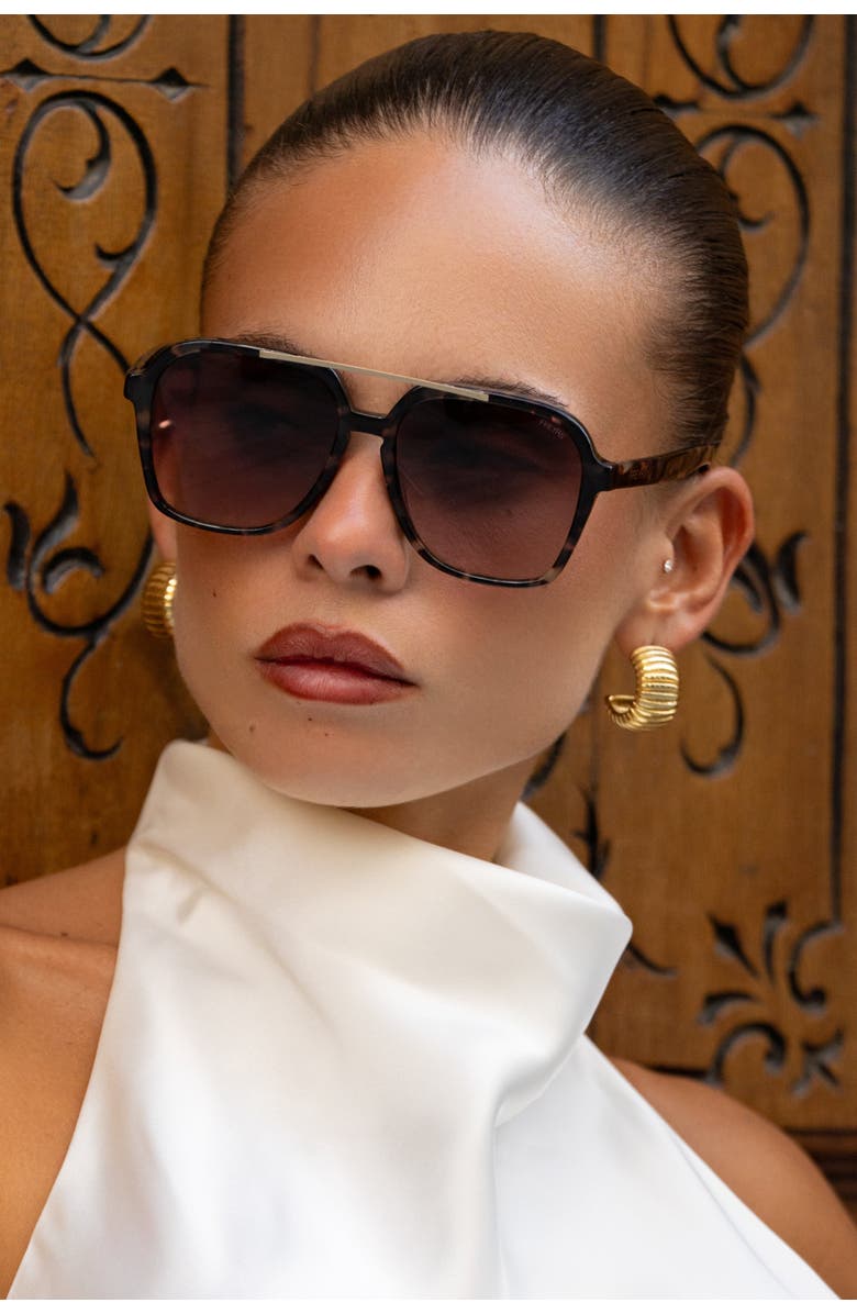 FREYRS Eyewear Spencer Aviator Sunglasses, Alternate, color, Brown