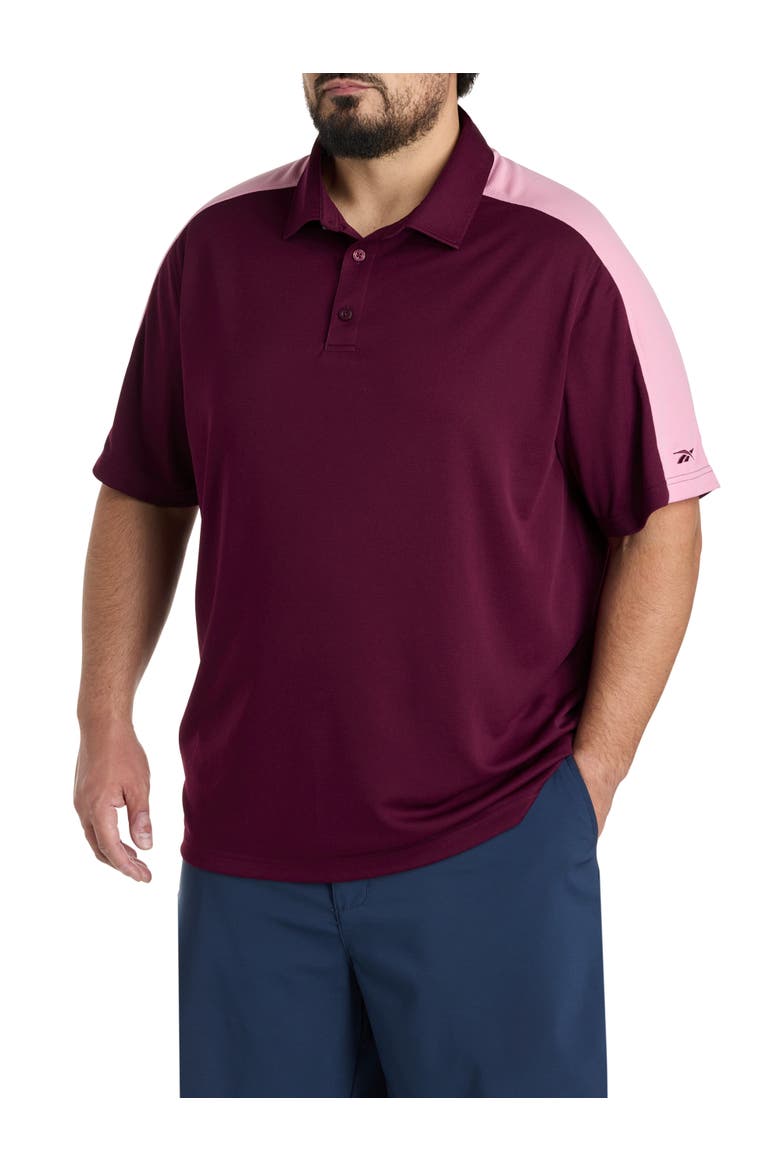 Big & Tall Colorblocked Polo Shirt, Main, color, BLACK CHERRY