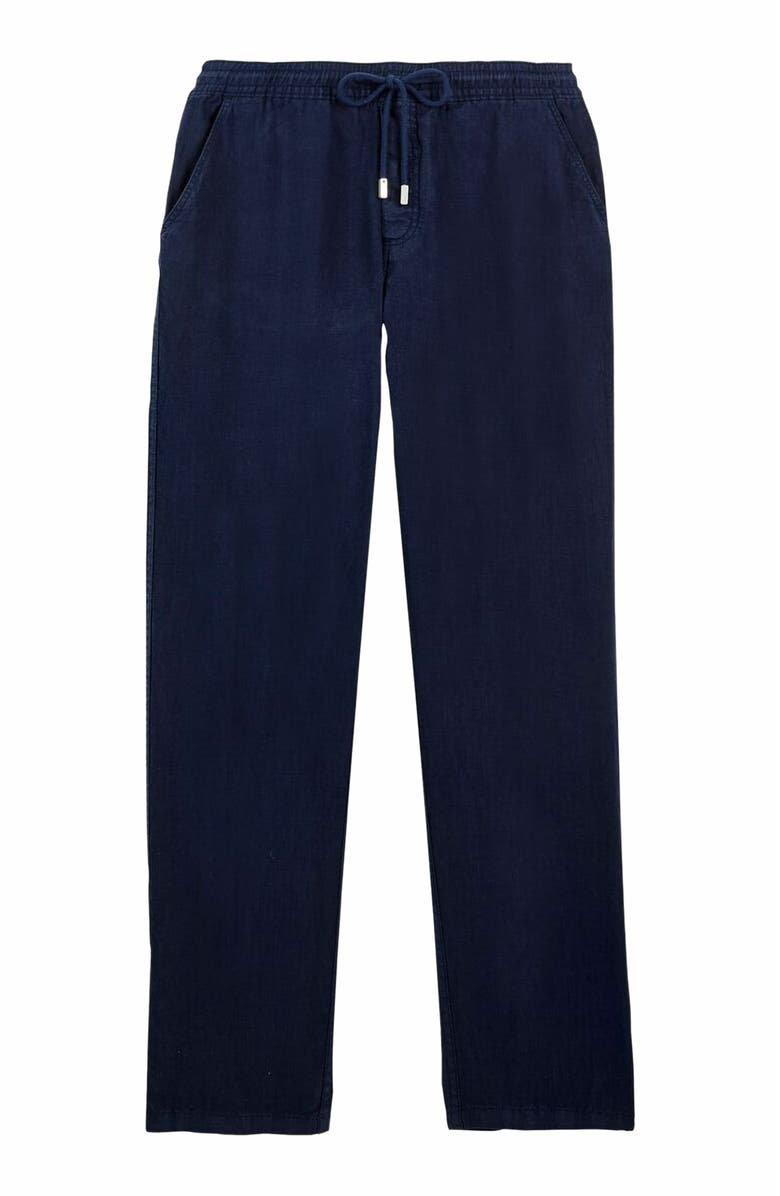 Vilebrequin Men's Solid Linen Pants, Main, color, Bleu Marine