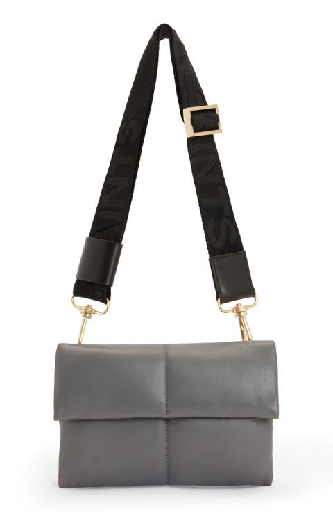 Ezra Logo Strap Leather Crossbody Bag