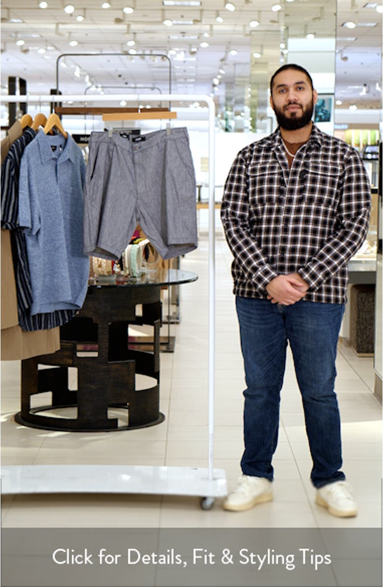 Noah Flat Front Slub Cotton & Linen Chino Shorts, sales video thumbnail