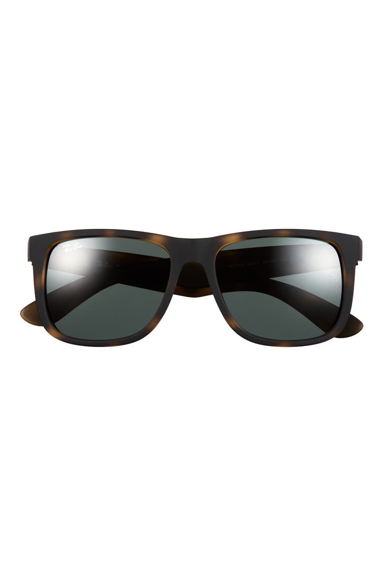 Justin 54mm Square Sunglasses, Main, color, RUBBER HAVANA / DARK GREEN