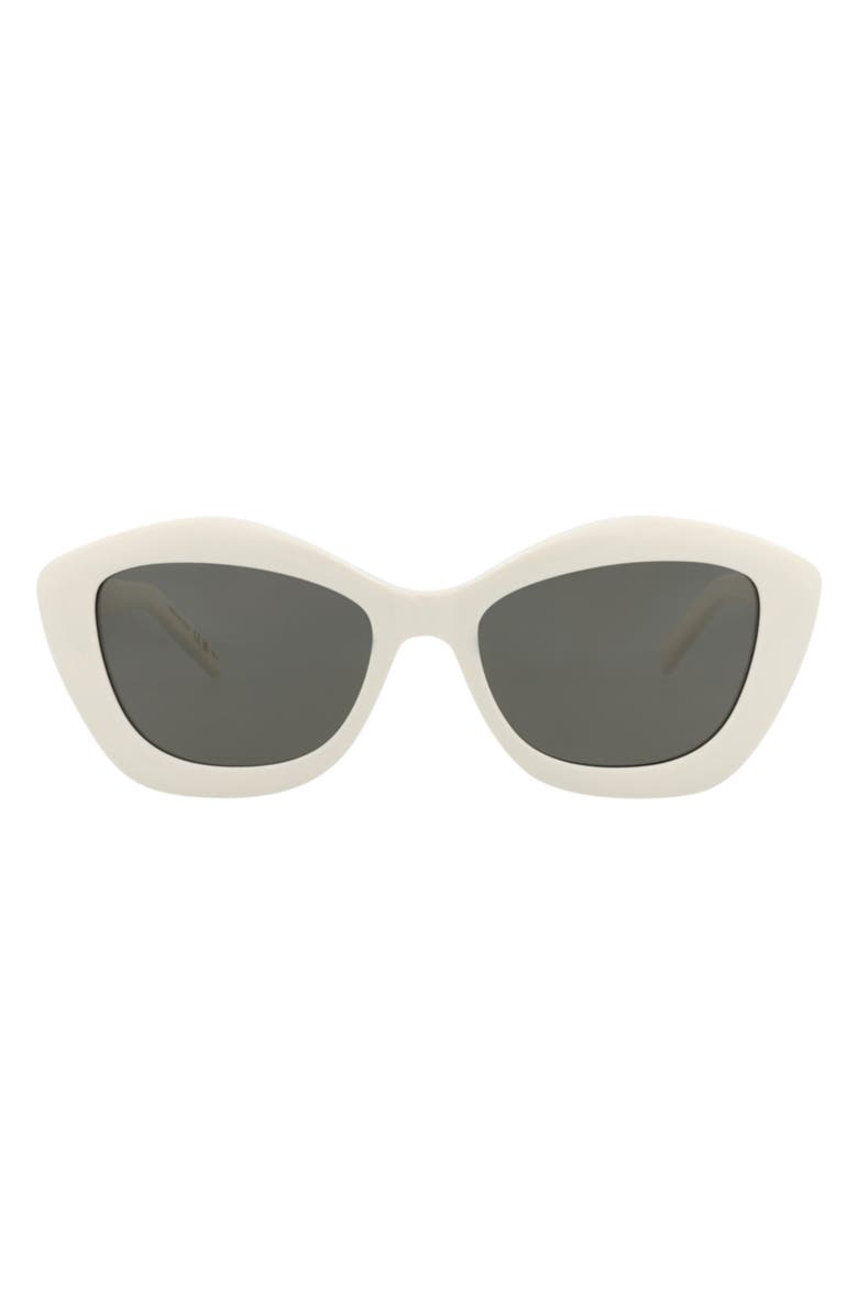 Saint Laurent 54mm Cat Eye Sunglasses, Main, color, Ivory Ivory Grey