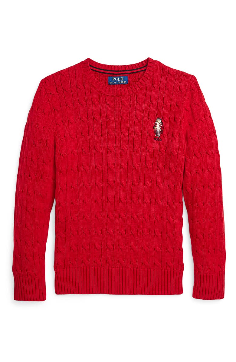 Polo Ralph Lauren Kids' Cable Knit Cotton Sweater, Main, color, 