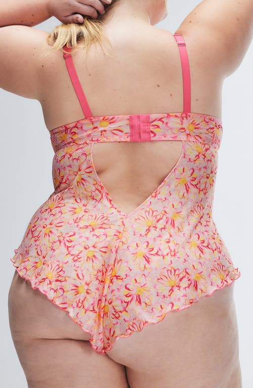 Savage X Fenty Sunray Lace Underwire Teddy In Acacia Pink