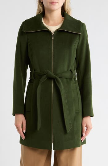 Michael Kors Full Zip Wool Blend Long Coat | Nordstromrack