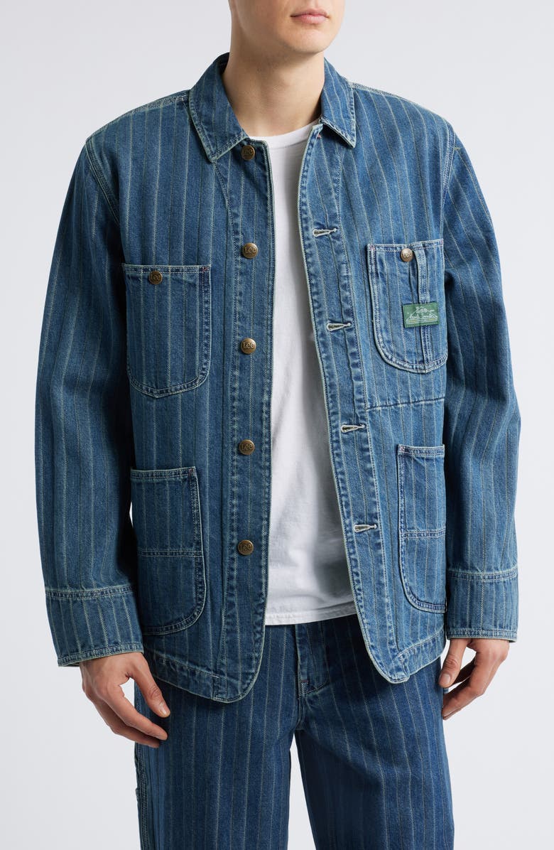Paul Smith + Lee Stripe Denim Chore Coat, Main, color, 