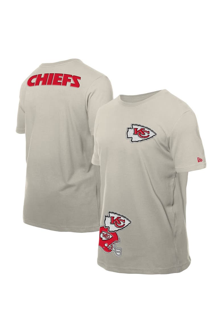 Men's New Era Light Beige Kansas City Chiefs Multi Patch T-Shirt, Main, color, Light Beige