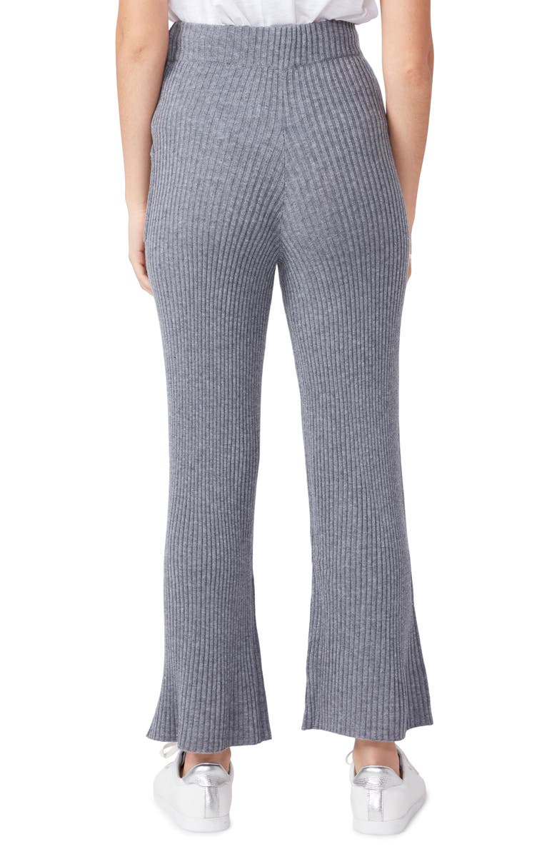 PAIGE Olivine Rib Knit Flare Leg Sweatpants, Alternate, color, Heather Grey