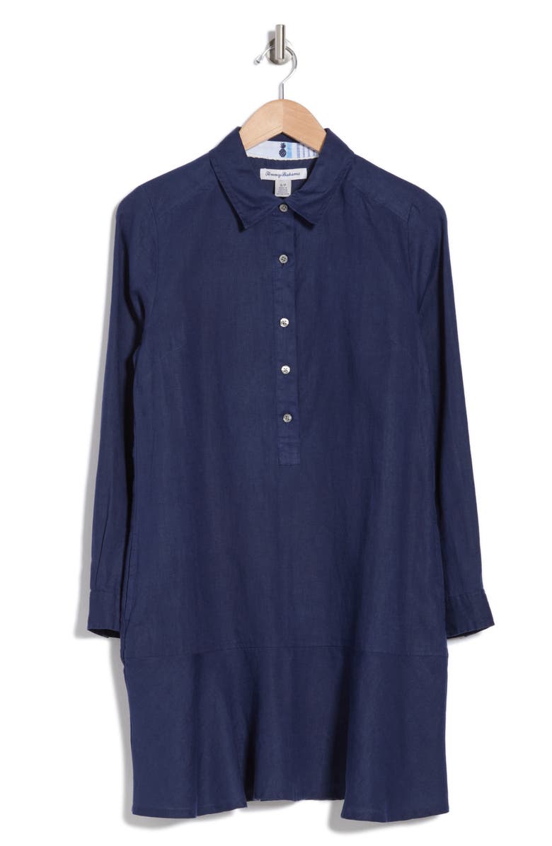 Tommy Bahama Coastalina Flounce Linen Mini Shirtdress, Alternate, color,