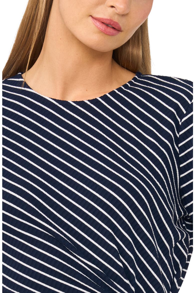 Side Tie Striped Midi Dress, Alternate, color, CLASSIC NAVY