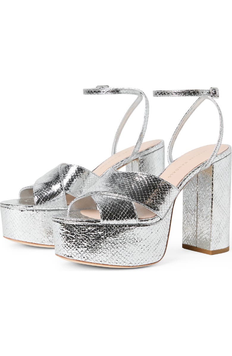 Loeffler Randall Loretta Platform Sandal, Alternate, color, Silver