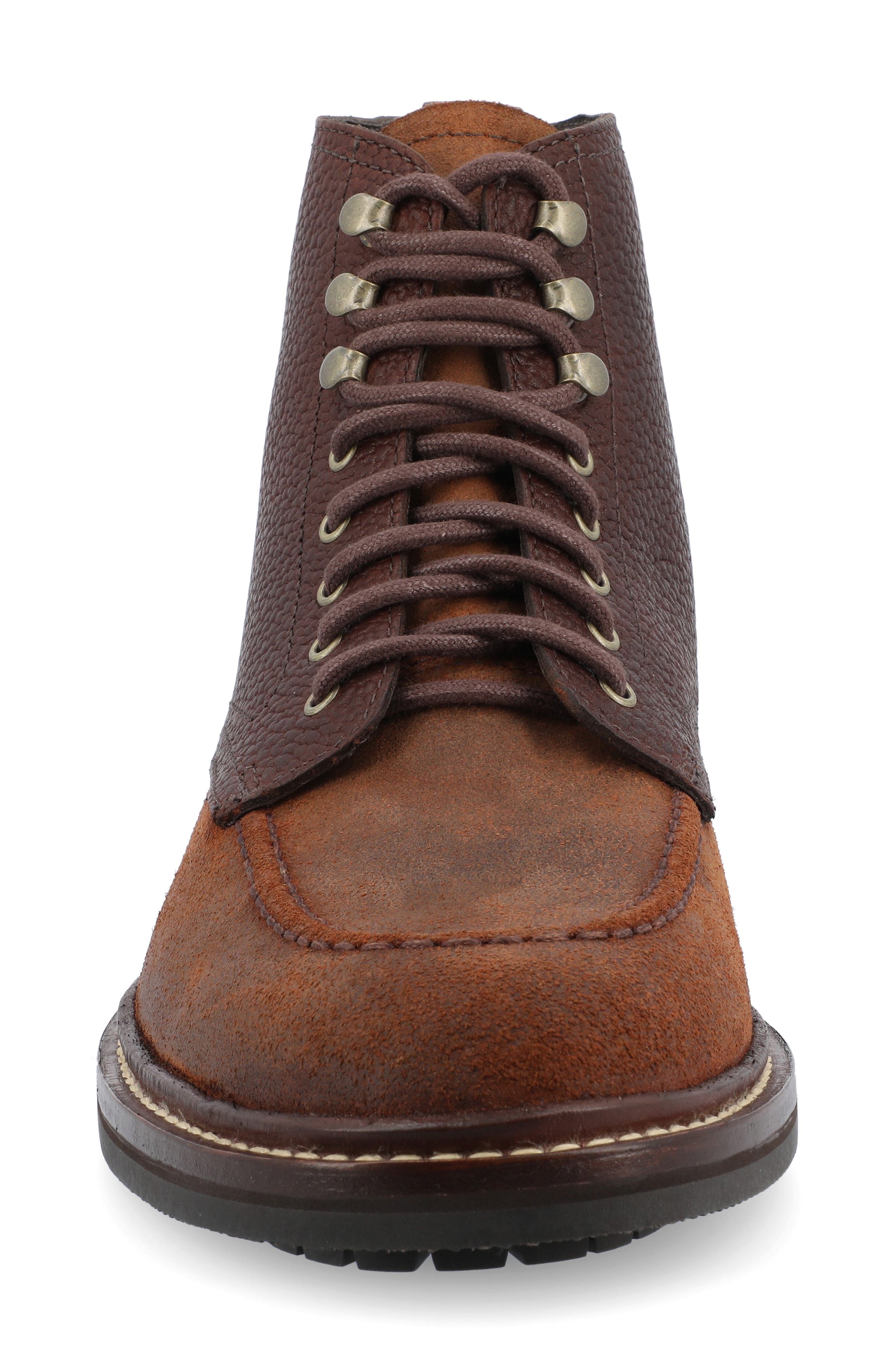 The Darcey Moc Toe Boot, Alternate, color, BROWN