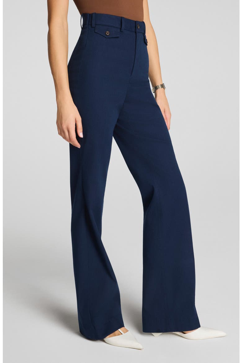 Button Pocket High Waist Flare Leg Pants, Main, color, TIMELESS NAVY