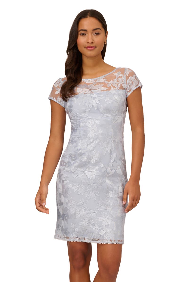Adrianna Papell Cutout Floral Embroidered Sheath Dress | Nordstrom