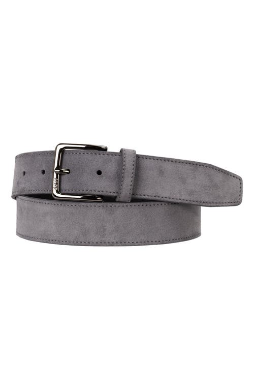 Hugo Boss Boss Ronnie Suede Belt In Dark Grey
