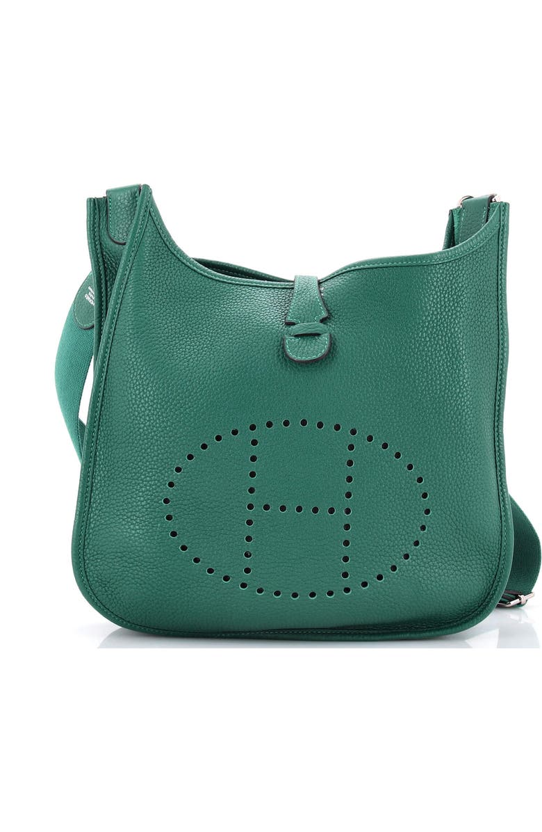 Pre-Owned Hermes Evelyne Bag Gen III Clemence PM, Main, color, Malachite