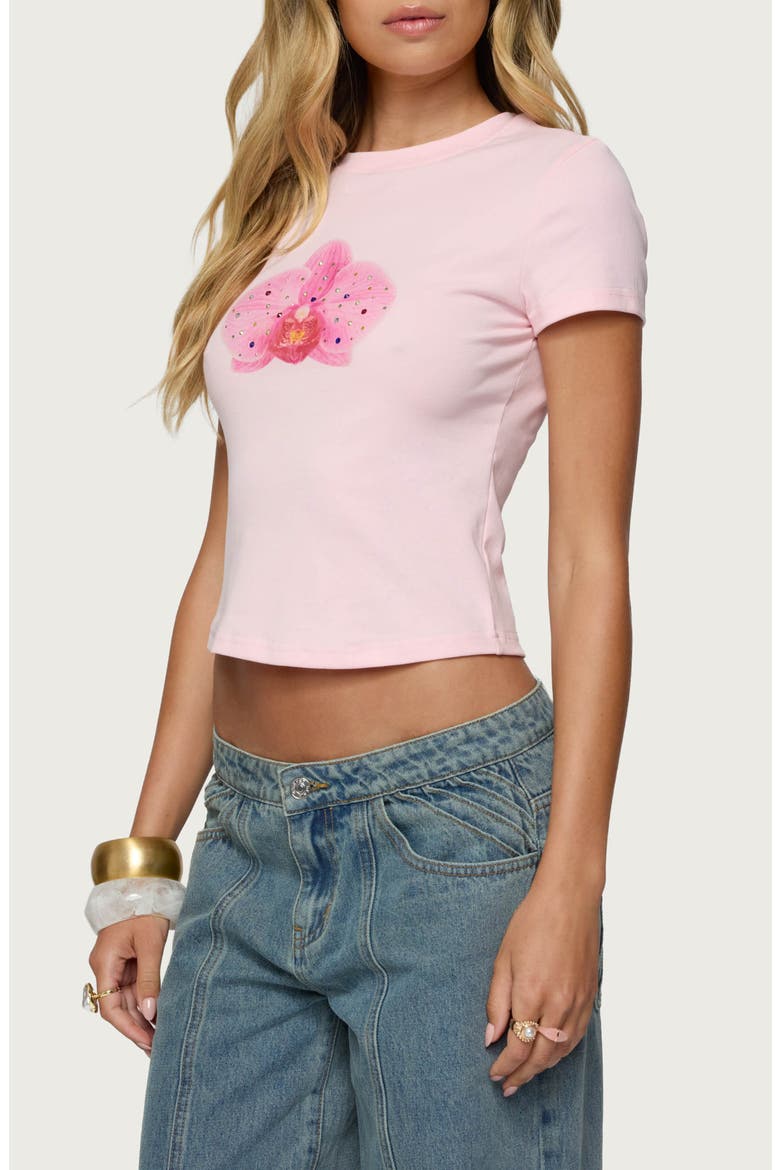 Orchid Gemstone Crop T-Shirt, Alternate, color, PINK