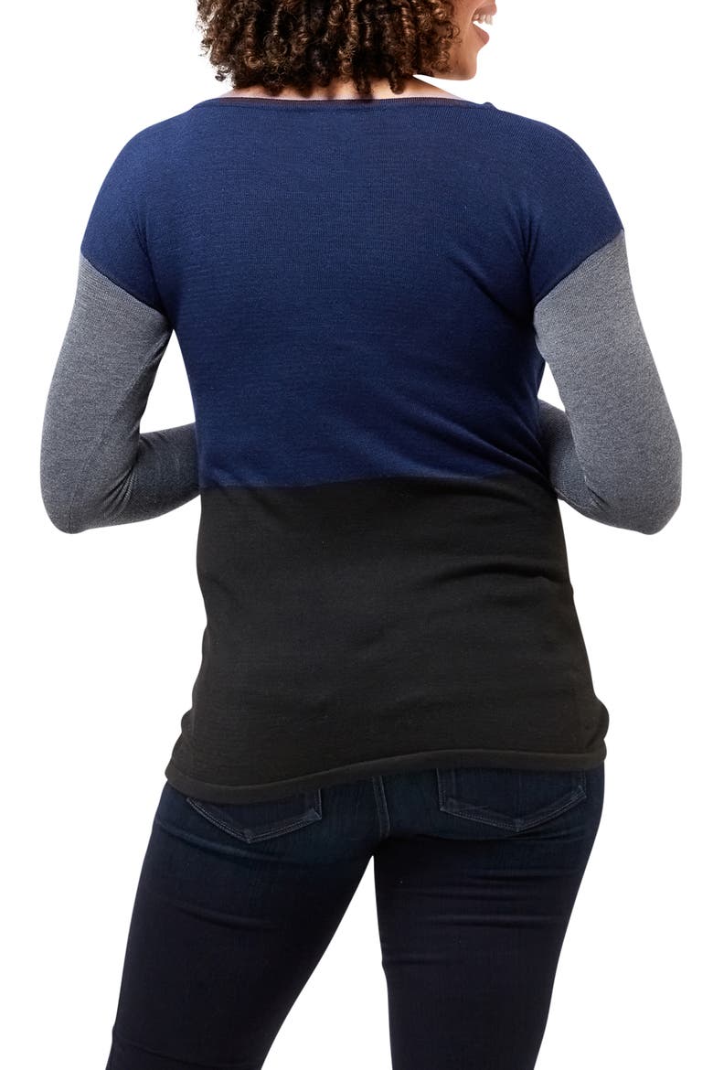 Sia Maternity/Nursing Tunic, Alternate, color, NAVY COLORBLOCK