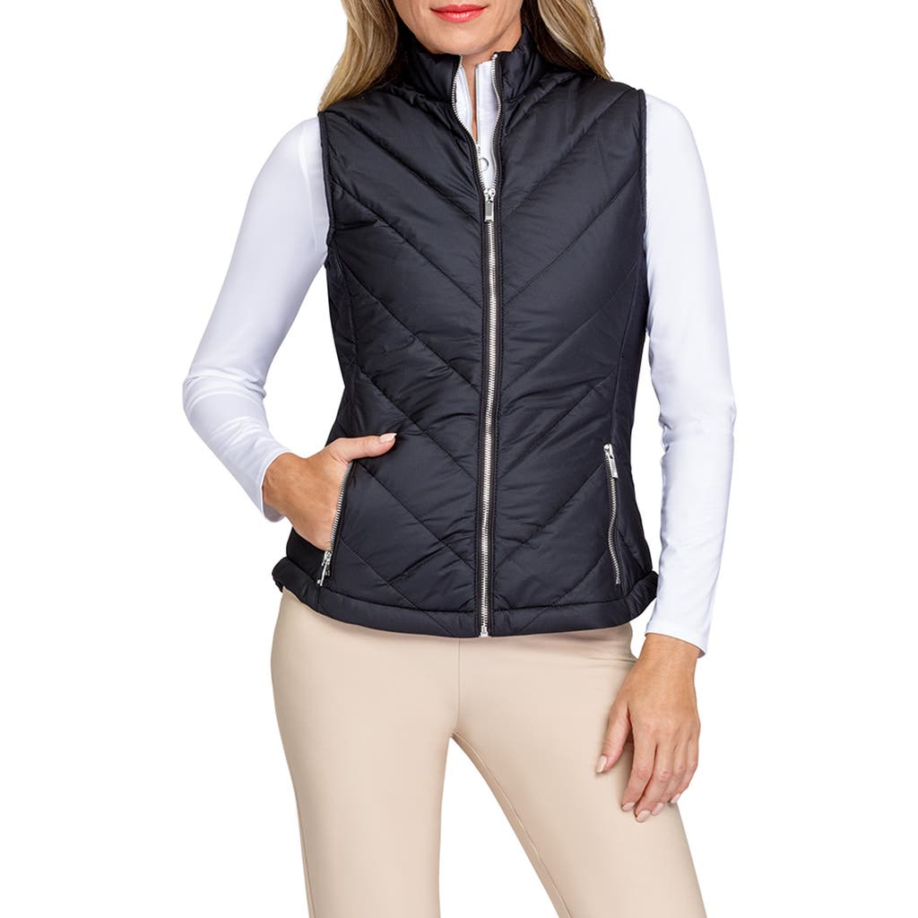 Tail Sonny Quilted Golf Vest In Black