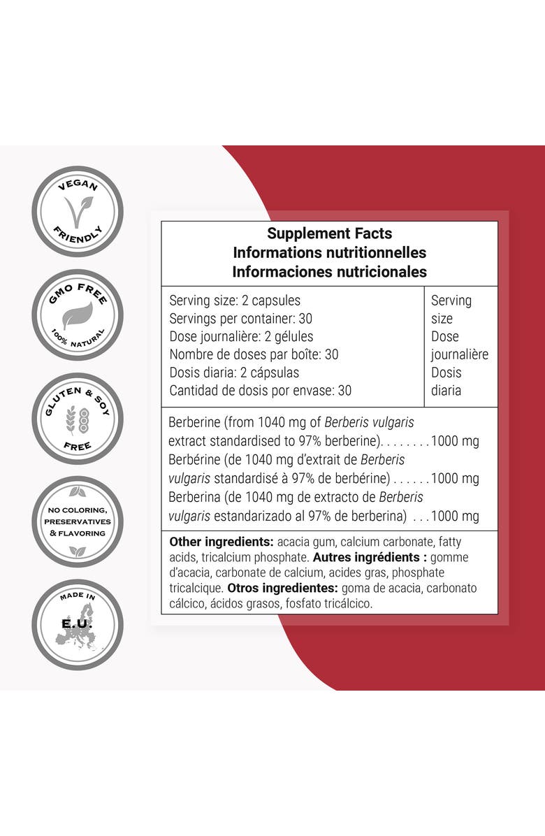 SuperSmart Berberine HCl Supplement, Alternate, color, NO COLOR