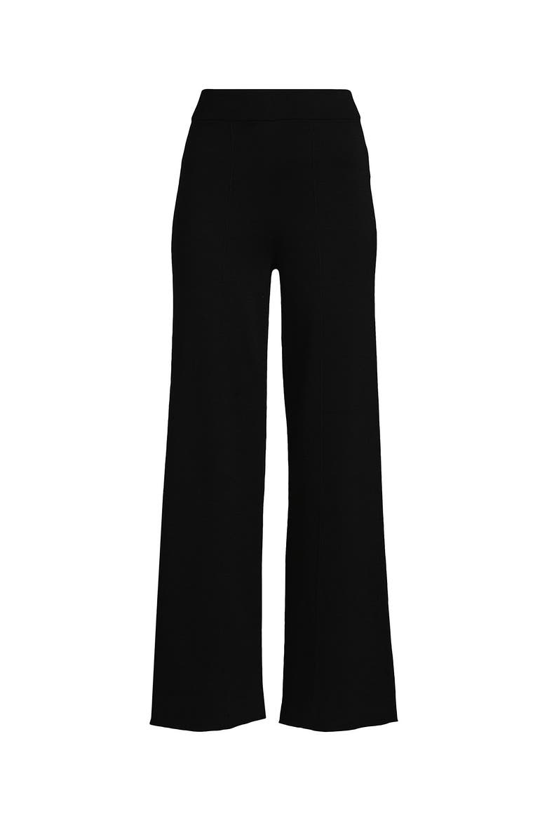 Fine Gauge Cotton Sweater Pants, Alternate, color, Black