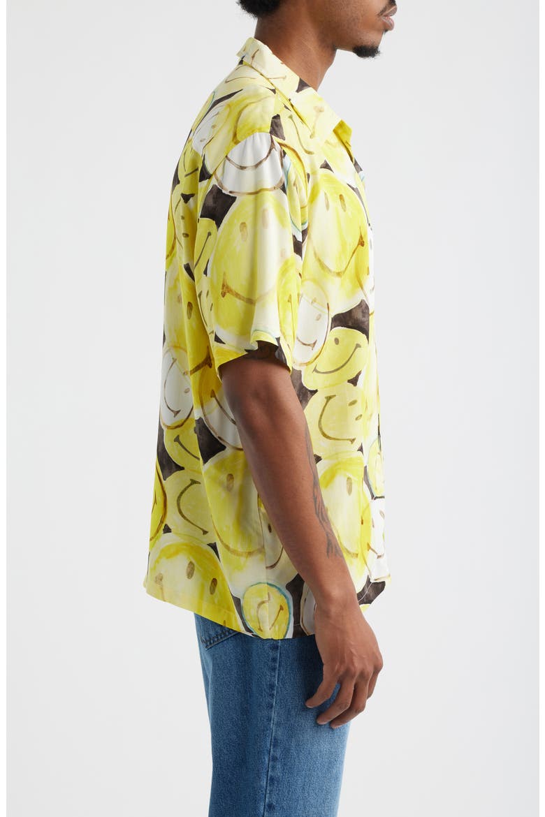 SMILEY® All the Time Camp Shirt, Alternate, color, YELLOW/ BLACK