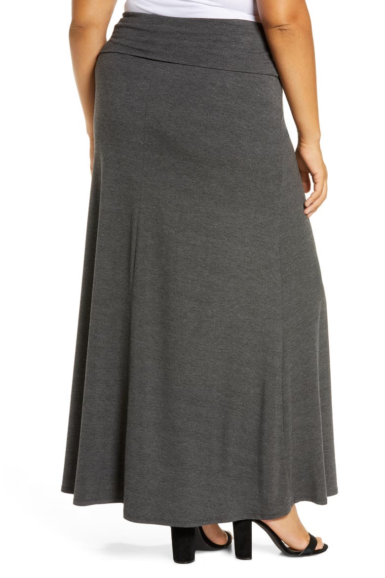 Fold Over Maxi Skirt, Alternate, color, CHARCOAL