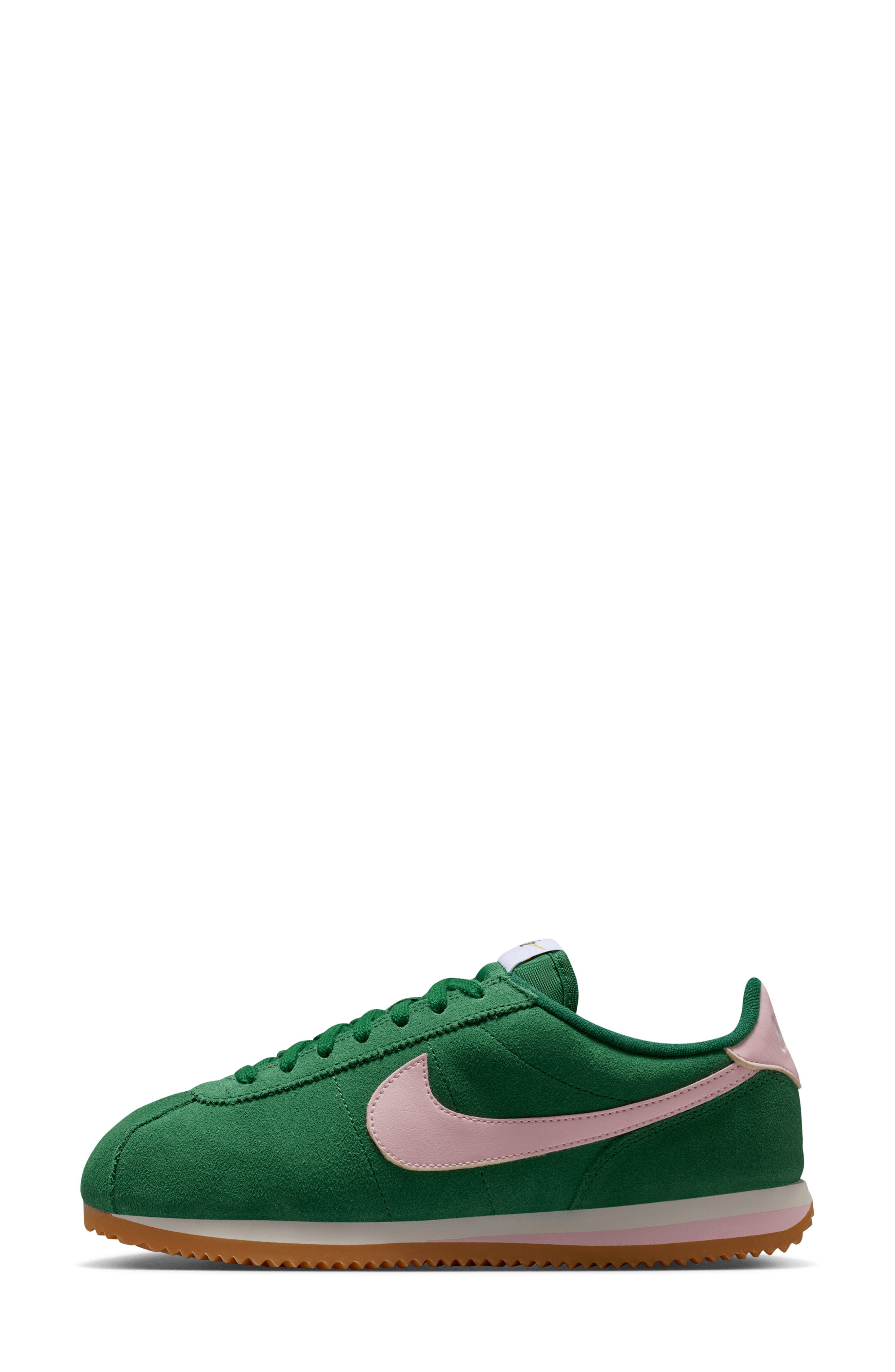 Cortez Suede Sneaker, Alternate, color, SPORT GREEN/ SAIL/ BROWN/ PINK