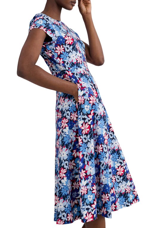Seasalt Cornwall Wild Bouquet Jersey Midi Dress In Seashore Floral Maritime