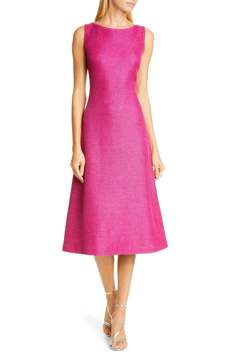 Textured Metallic Inlay Knit Dress, Main, color, FUCHSIA ROSE