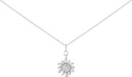 Haus of Brilliance Sterling Silver 3/8 Cttw Diamond Starburst Medallion Pendant Necklace