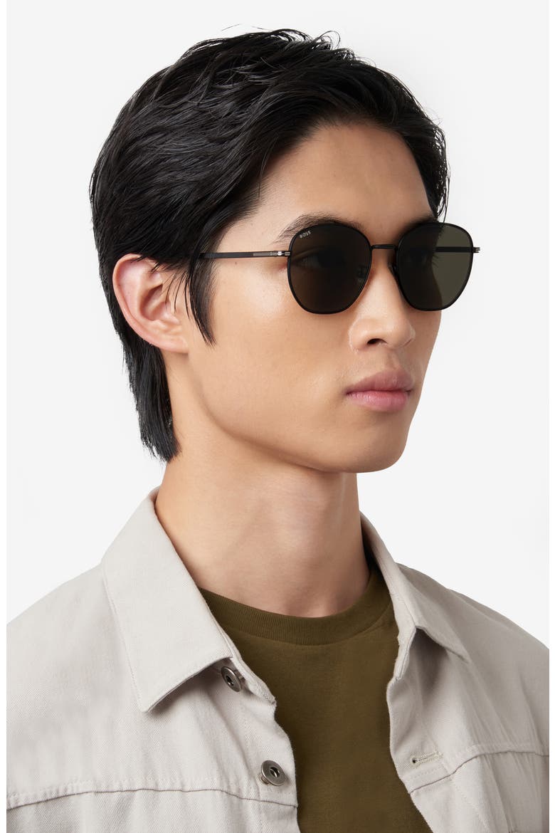 1671/F/SK 56mm Rectangular Sunglasses, Alternate, color, MATTE BLACK
