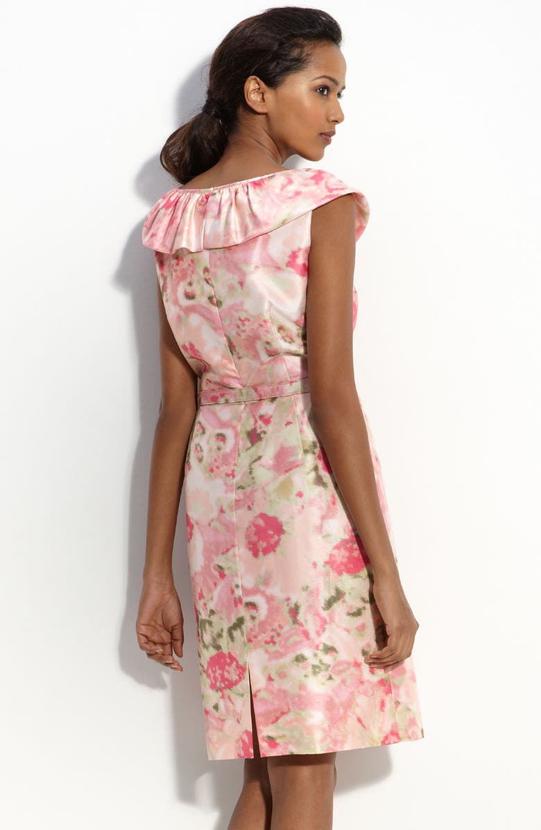 Eliza J Shantung Sheath Dress with Collar, Alternate, color, 