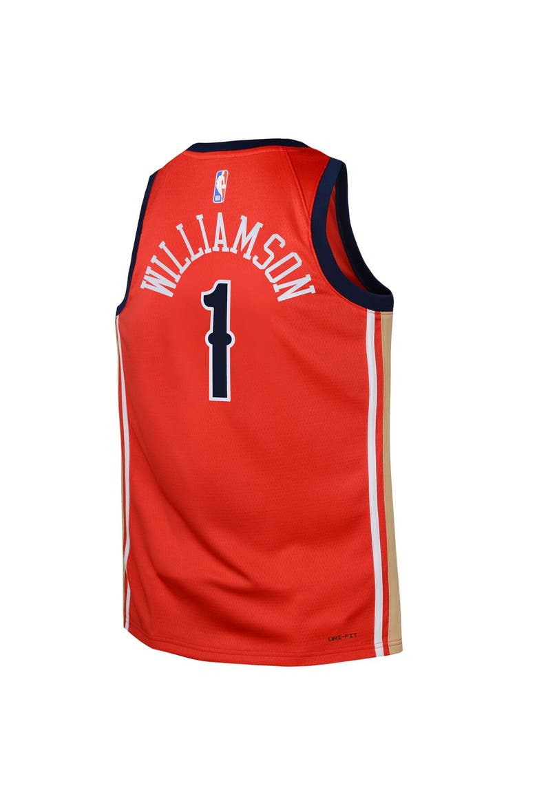 Swingman Jersey Jordan Brand Zion Williamson Red New Orleans Pelicans Statement, Alternate, color, Red