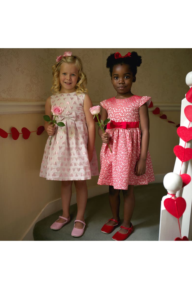 Heart Damask Dress, Alternate, color, Red
