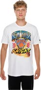 New Era Men's New Era White New York Knicks Lifestyle Capsule Basketball on Fire T-Shirt